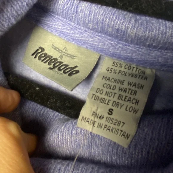 Renegade Glacier Pullover Sweatshirt Cowl Neck Embroidered Lavender Purple small - Picture 3 of 8